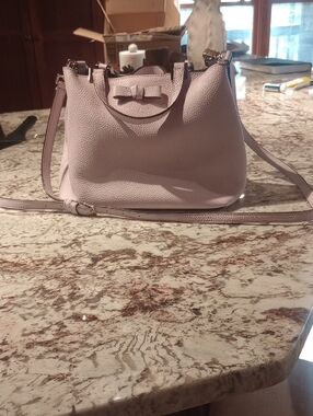 Kate Spade Leather Crossbody Tote - Light Mauve